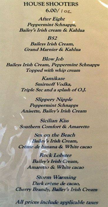 Chalkers Sports Bar and Grill menu