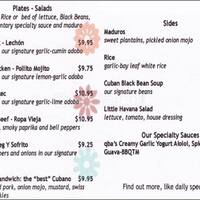 Cuban Kitchen Menu Menu For Cuban Kitchen San Mateo San Mateo