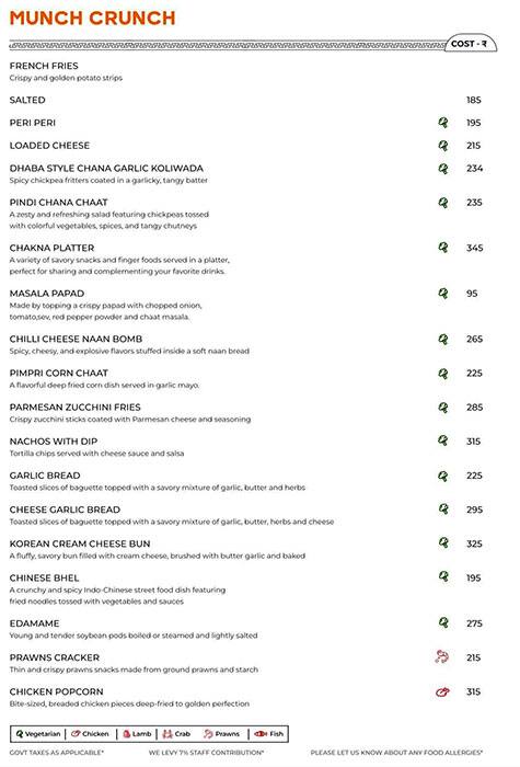 Menu of Kalp, Airoli, Navi Mumbai