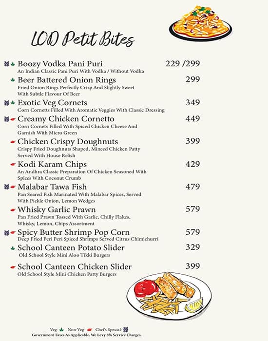 Menu of Lord Of The Drinks, Peelamedu, Coimbatore