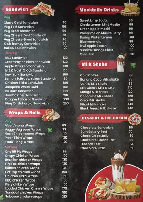 Menu of Fusion Feast, Old Panvel, Navi Mumbai