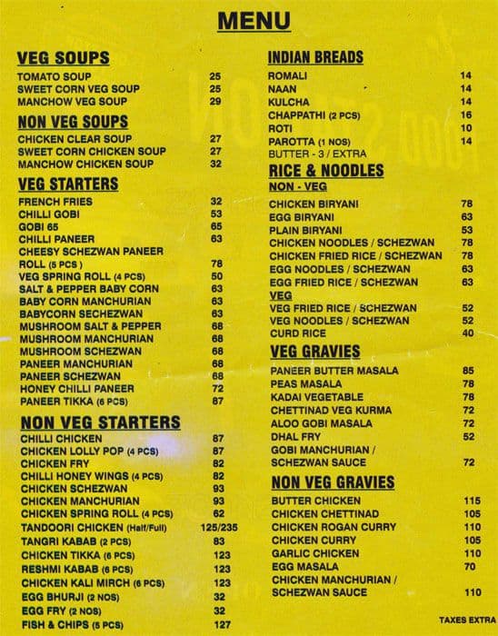 Food Station Menu, Menu for Food Station, Peelamedu, Coimbatore Zomato