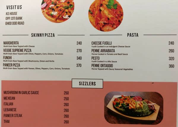 Menu at Slurrp, Surat, Surat-Dumas Road