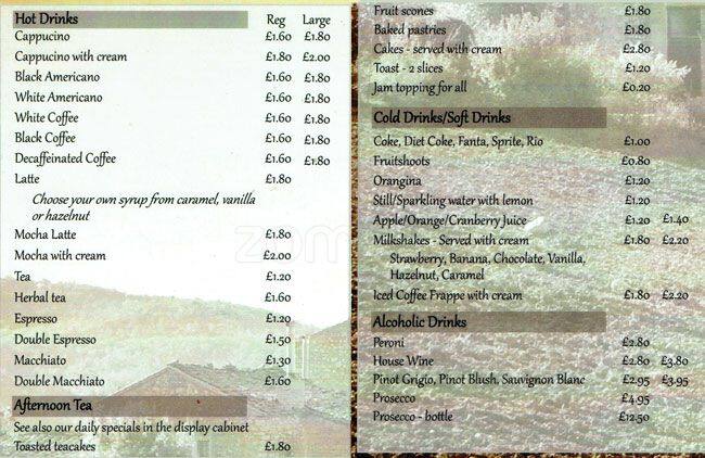 Olive Tree Cafe menu