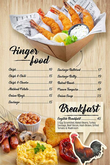 Menu at The Chippy cafe, Doha, Tornado Tower