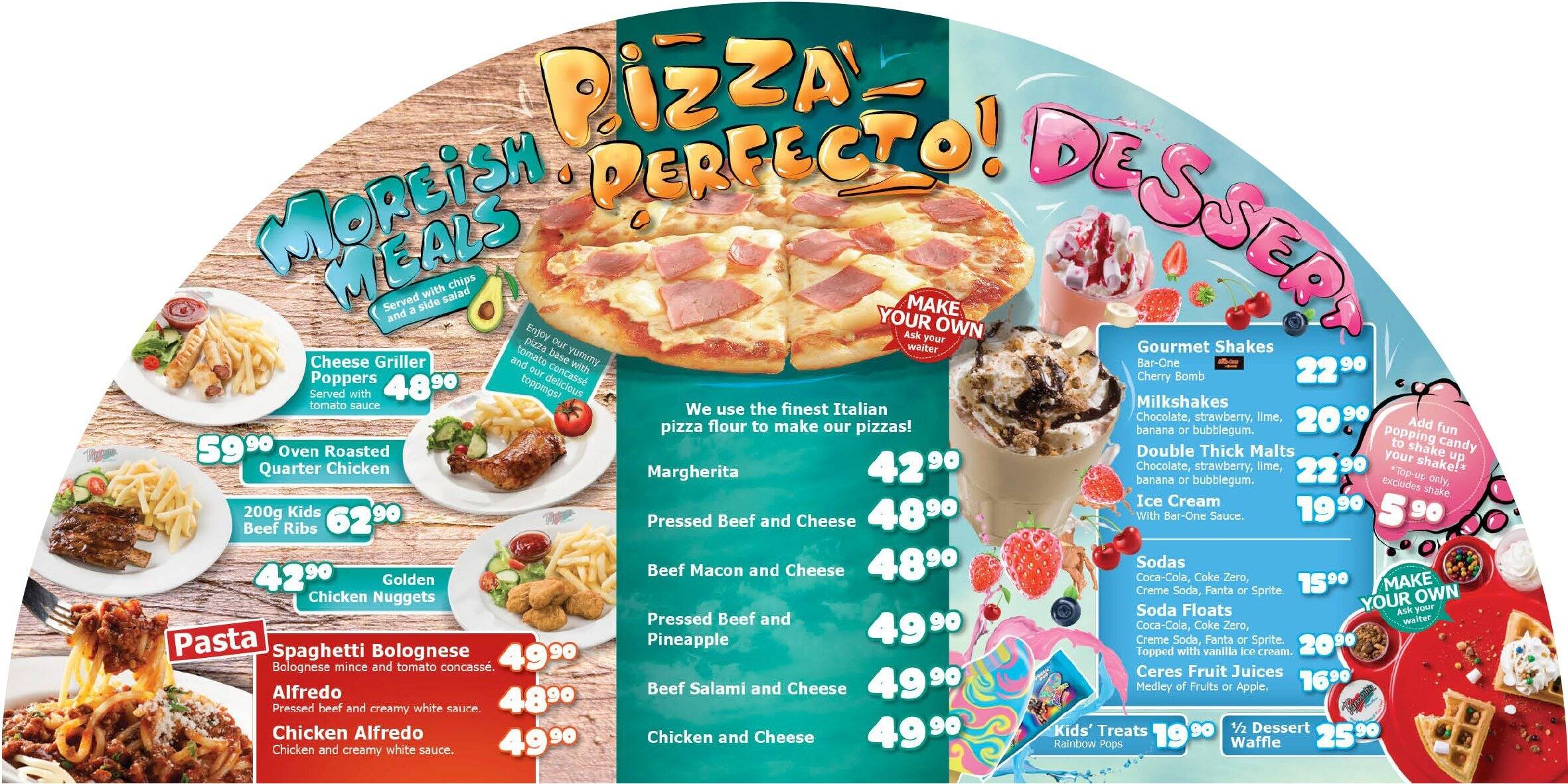 Panarottis Pizza Pasta Menu, Menu for Panarottis Pizza Pasta, Rosebank