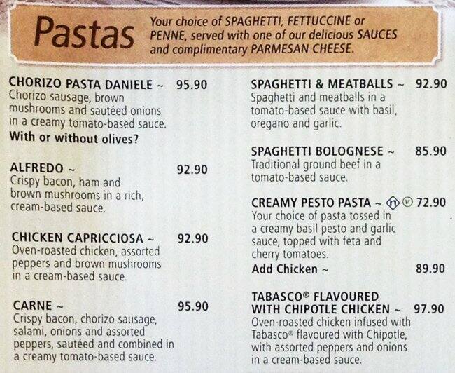 Panarottis Pizza Pasta Menu, Menu for Panarottis Pizza Pasta, Rosebank