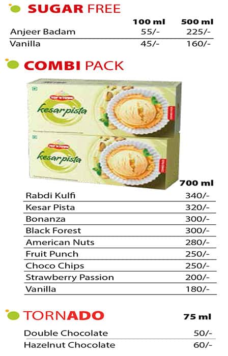 Top n Town Ranjeet Hanuman menu