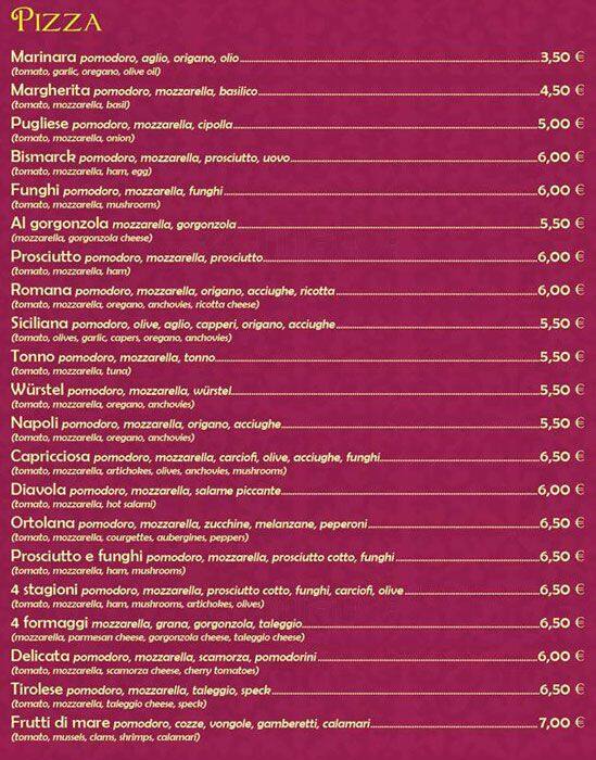 Menu di Bella Colomba 2 