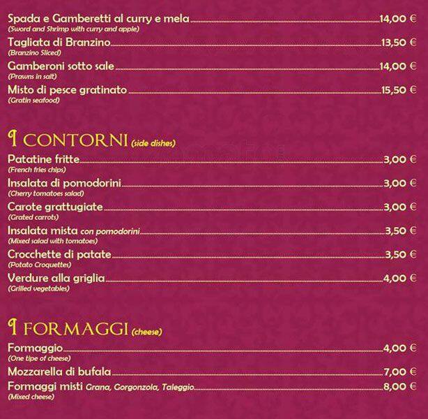 Menu di Bella Colomba 2 