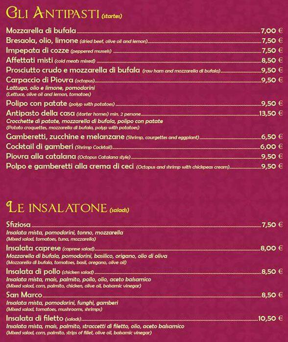 Menu di Bella Colomba 2 