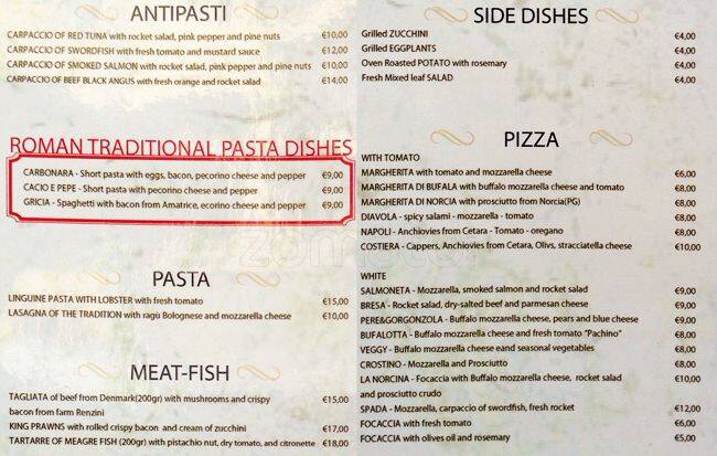Menu at Piccadilly pub &amp; bar, Rome, Via Appia Nuova