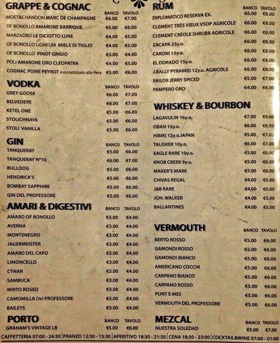 Menu at Piccadilly pub &amp; bar, Rome, Via Appia Nuova