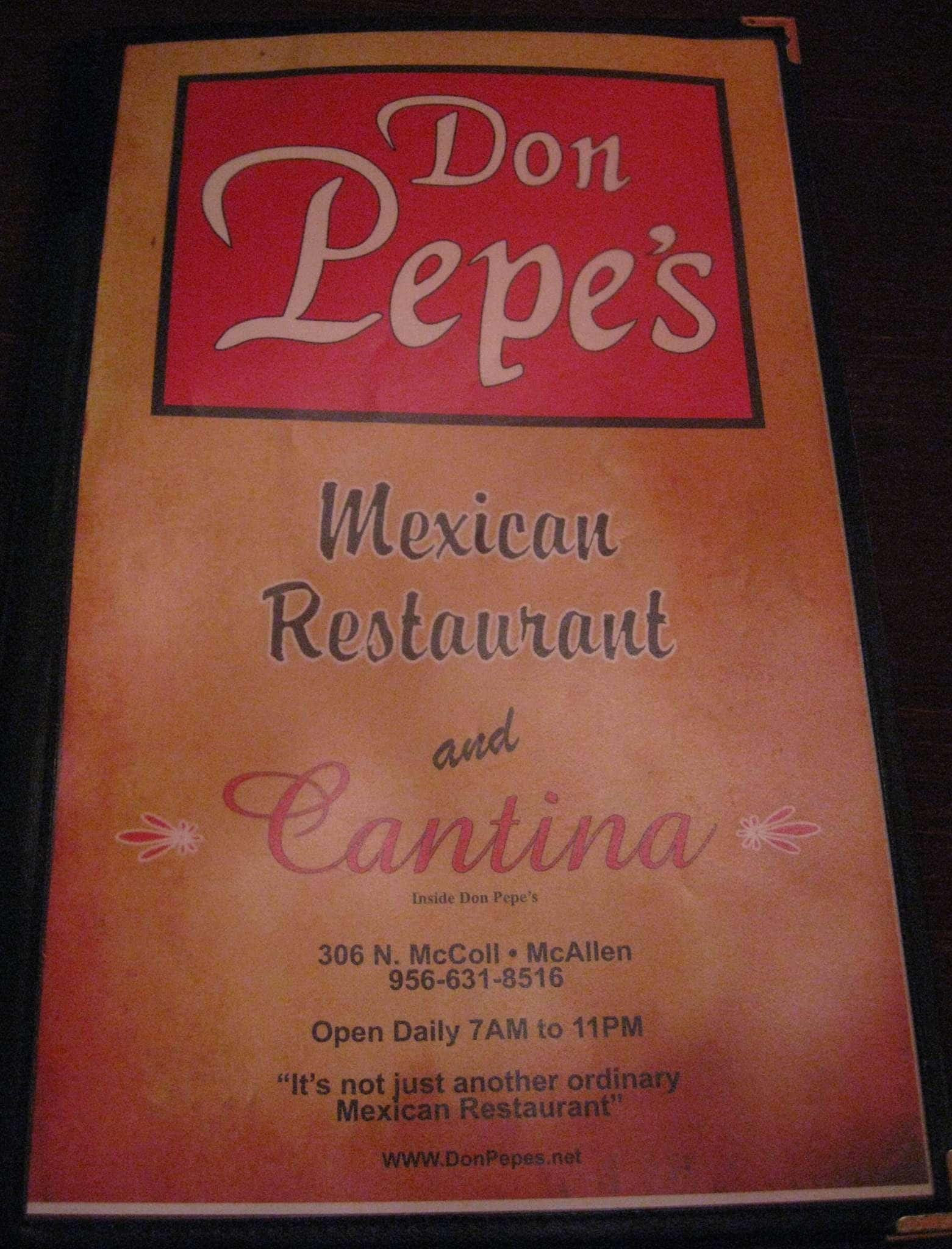 Don Pepe's Restaurant Menu - Urbanspoon/Zomato