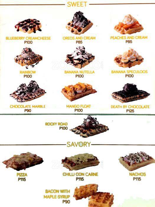 Menu at Waki Waffles desserts, Cebu City, Ayala Center Cebu