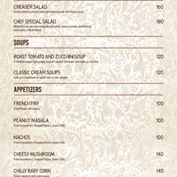 Aquila Rooftop Bar Kitchen Menu