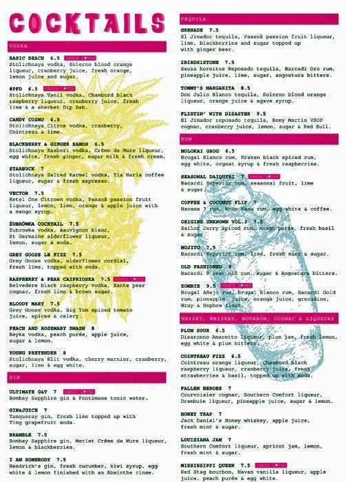 Candy menu