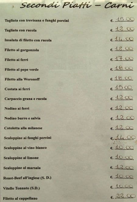 Menu di A Piedigrotta 