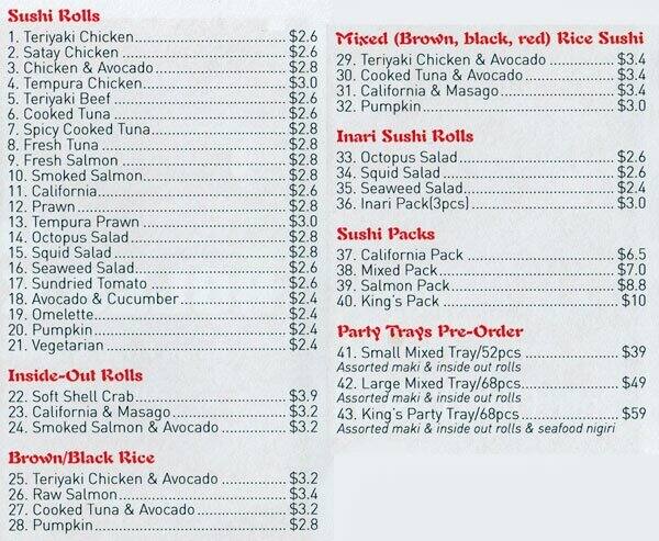 Lisa's Rolls King Menu, Menu for Lisa's Rolls King, Glenelg South ...