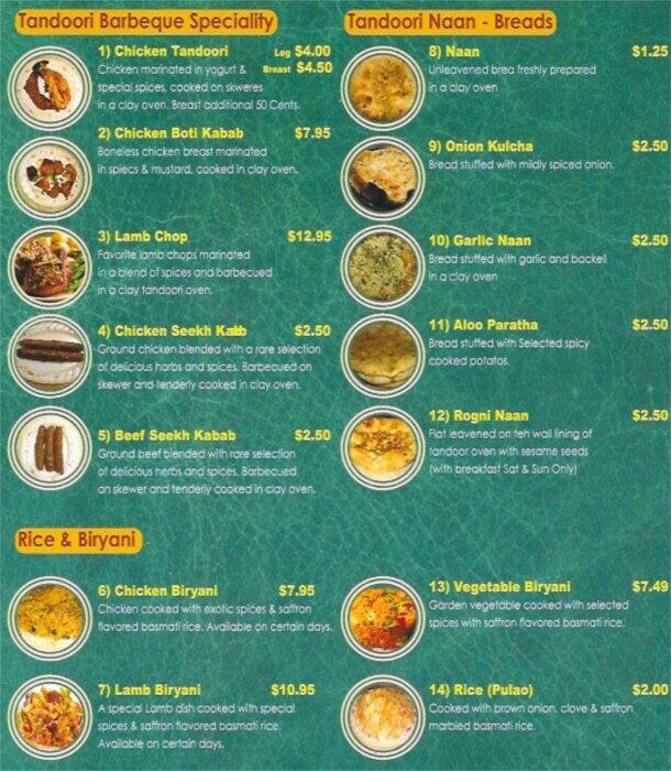 Bismillah Restaurant Menu, Menu untuk Bismillah Restaurant, Fremont