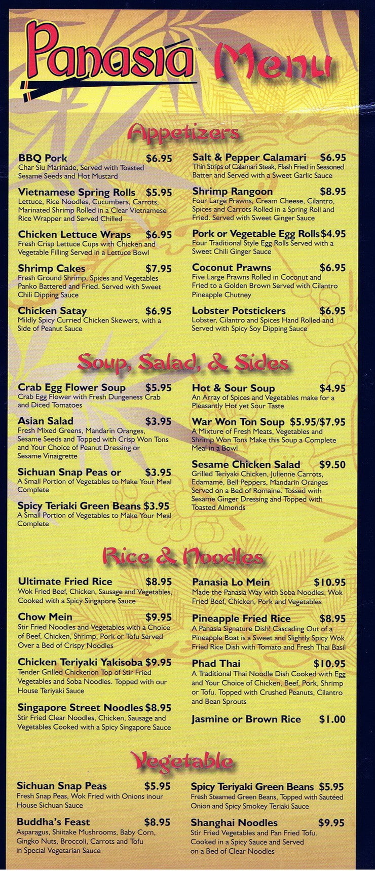 Panasia at Silver Reef Menu, Menu for Panasia at Silver Reef, Ferndale ...