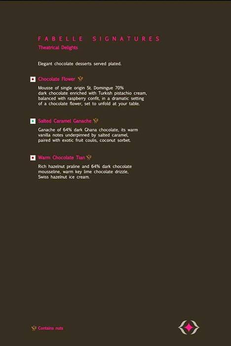 Fabelle - The Chocolate Boutique menu