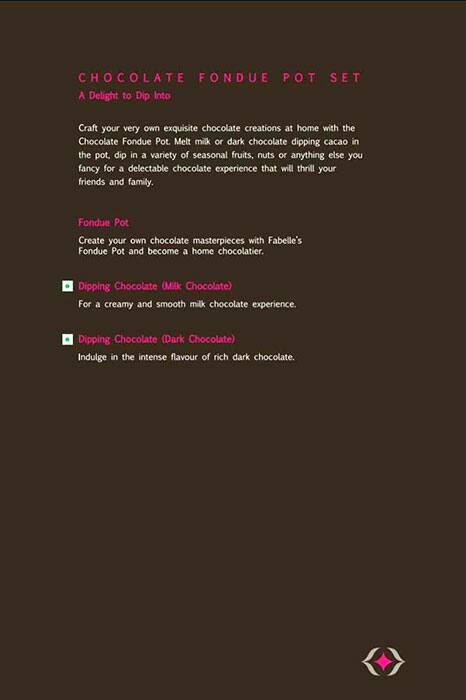 Fabelle - The Chocolate Boutique menu