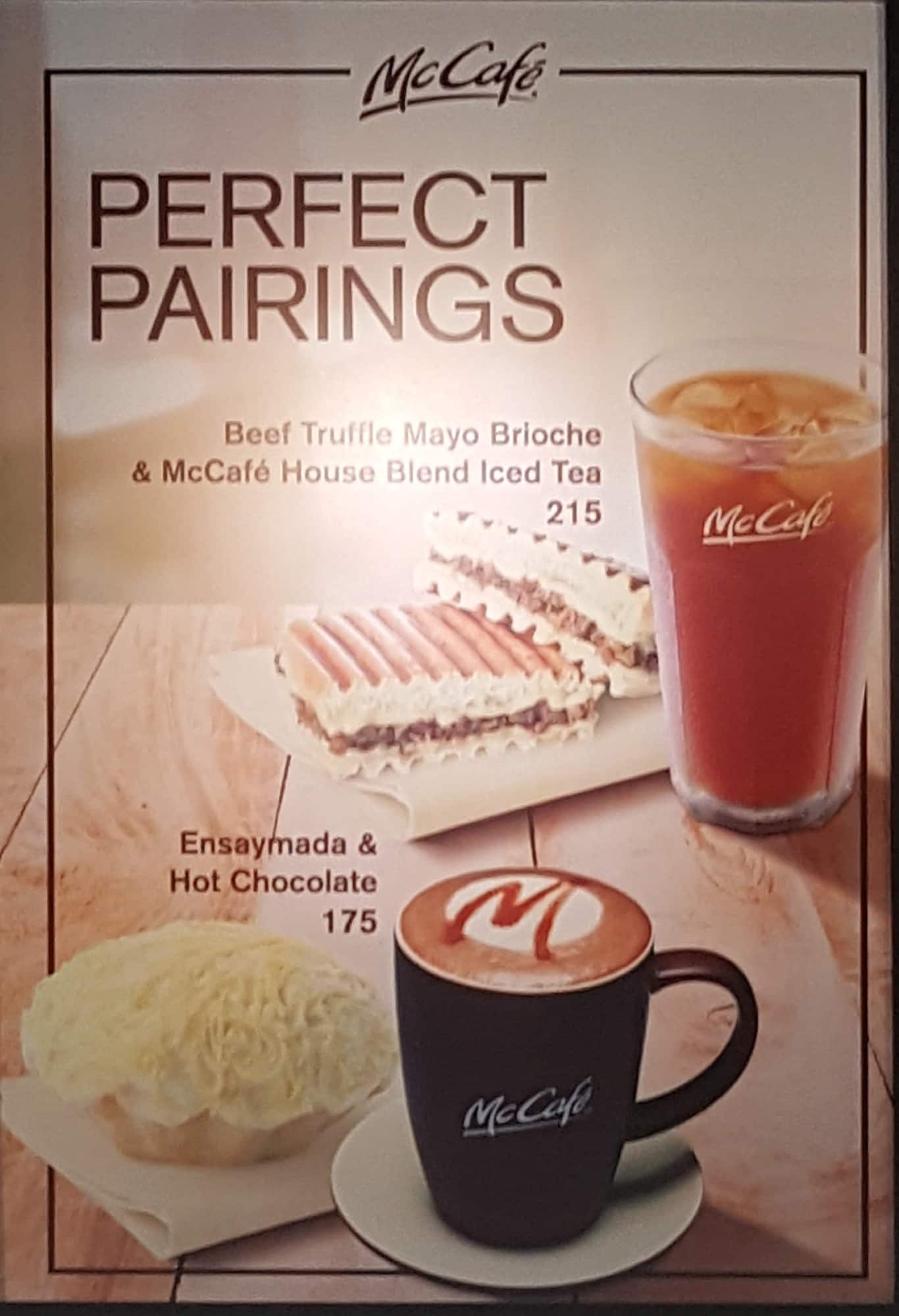 Menu at Mccafe, Makati, Ayala Ave