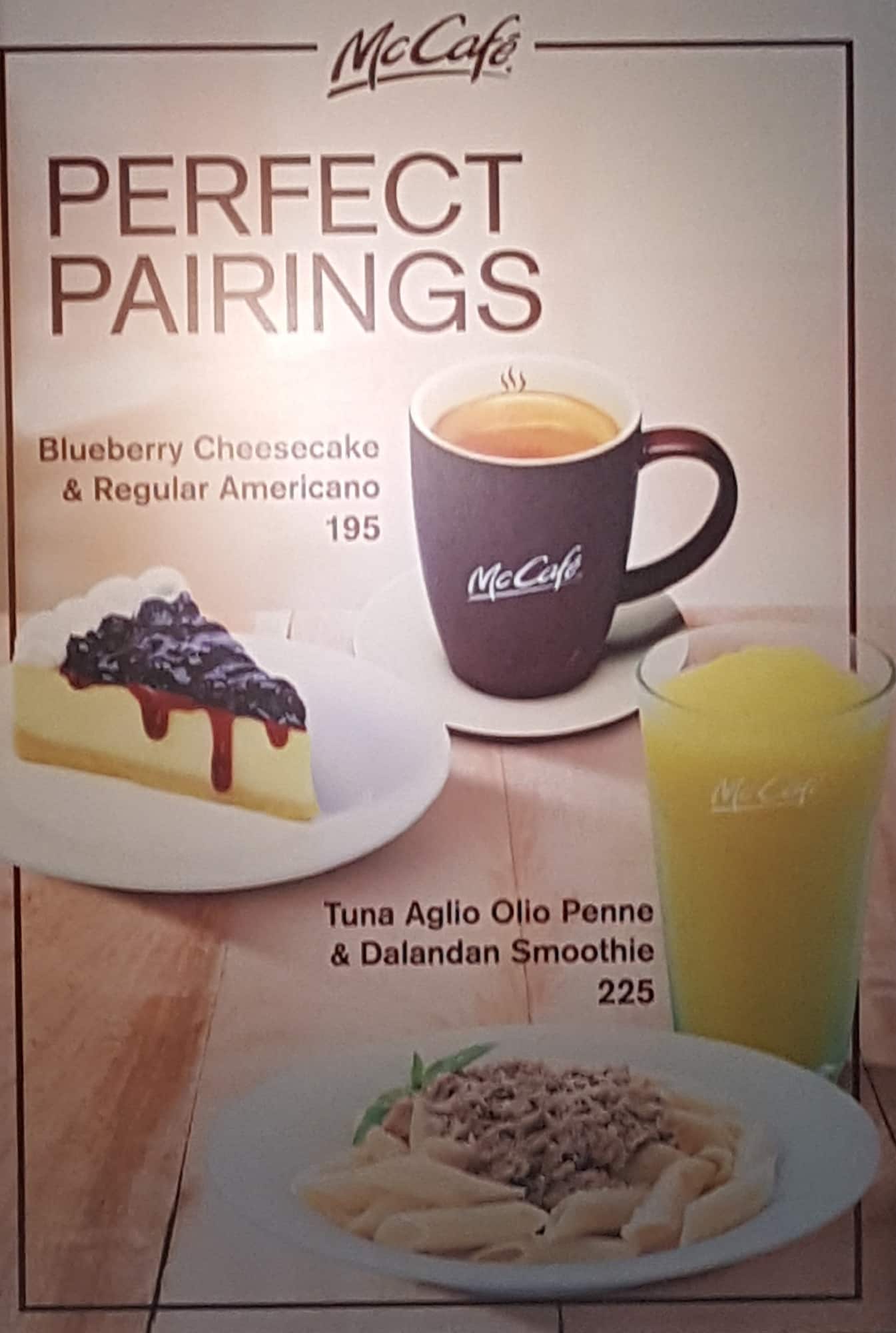 Menu at Mccafe, Makati, Ayala Ave