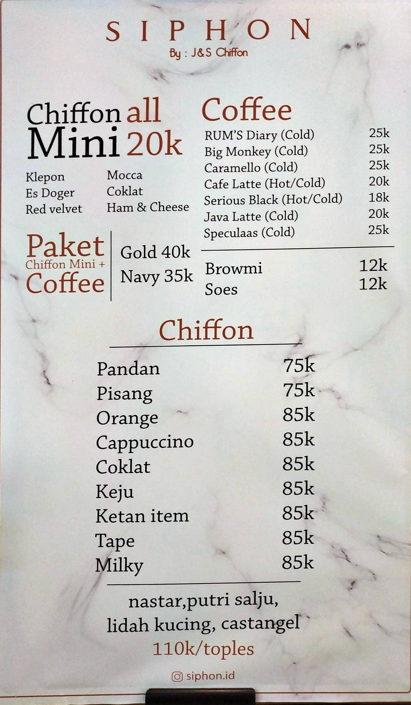 J S Chiffon Menu Menu For J S Chiffon Cibubur Jakarta