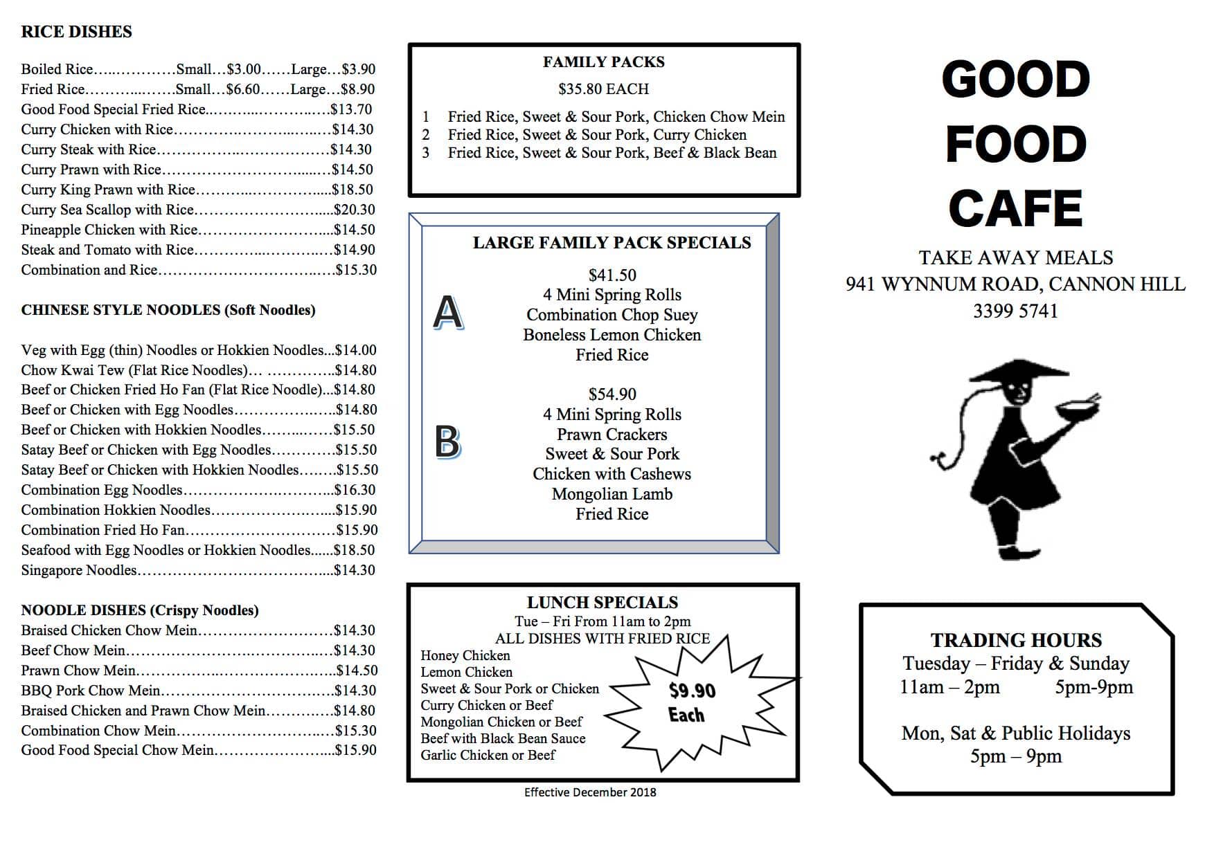 Menu at Good Food Chinese Take Away fast food, Cannon Hill