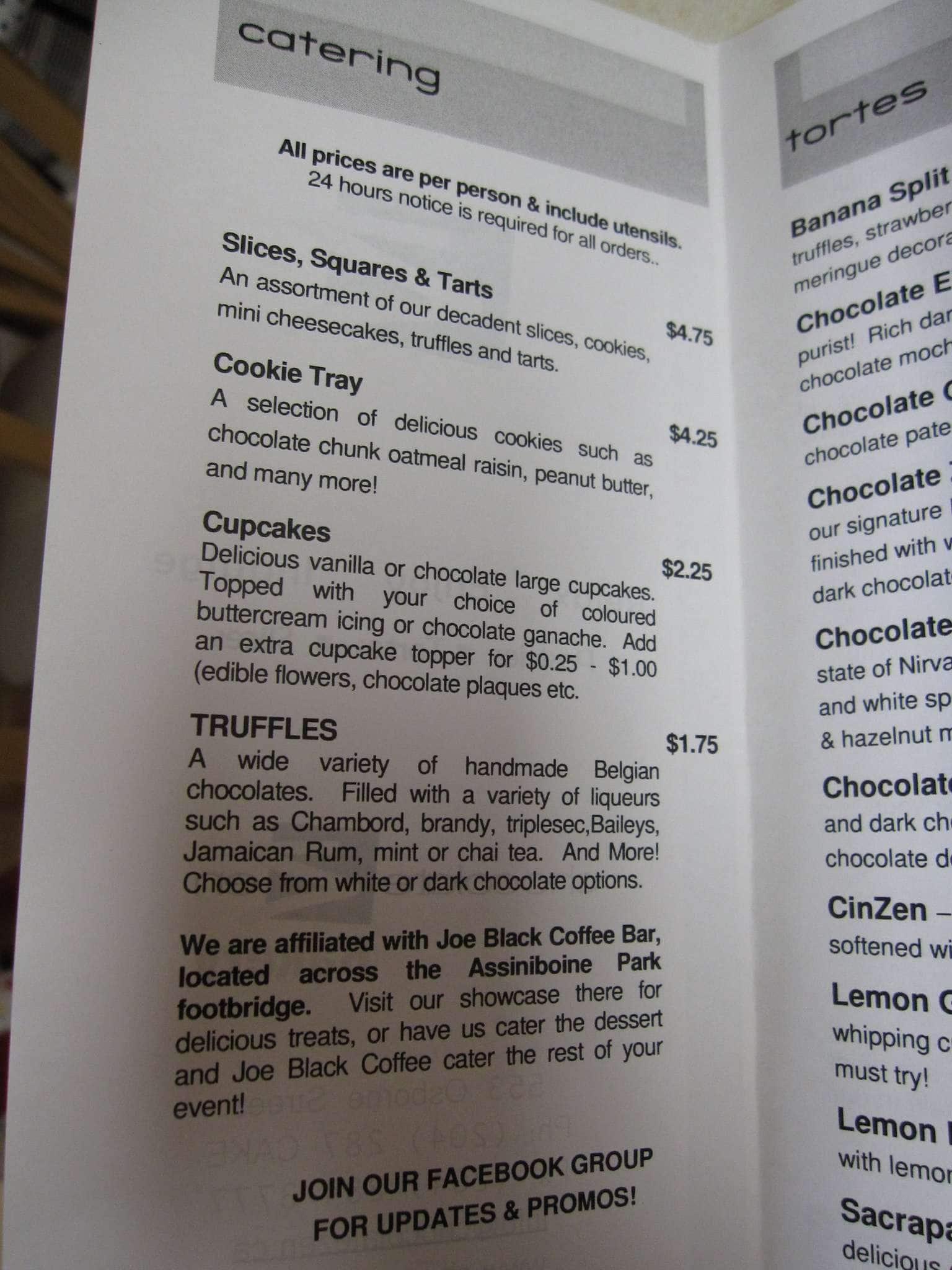 Chocolate Zen Bakery Menu, Menu for Chocolate Zen Bakery, Osborne