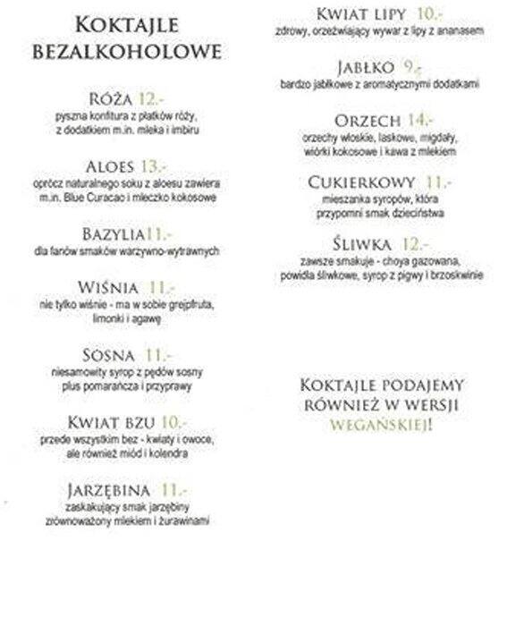 Menu at Kabuki Fusion koktajl bar, cocktail bar Warszawa Wilanów, Warsaw