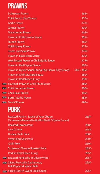 Chowman (Broad Street) menu