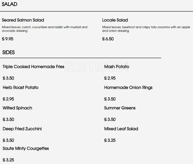 Locale menu