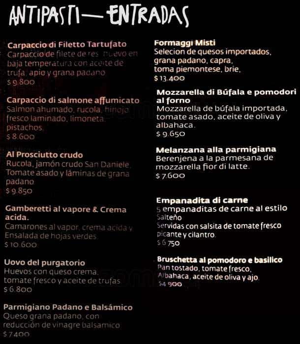 Pastamore Menu,Menú para Pastamore, Vitacura, Santiago Zomato Chile