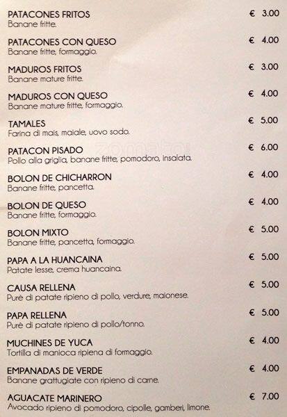 Menu di Mascalzone Latino 
