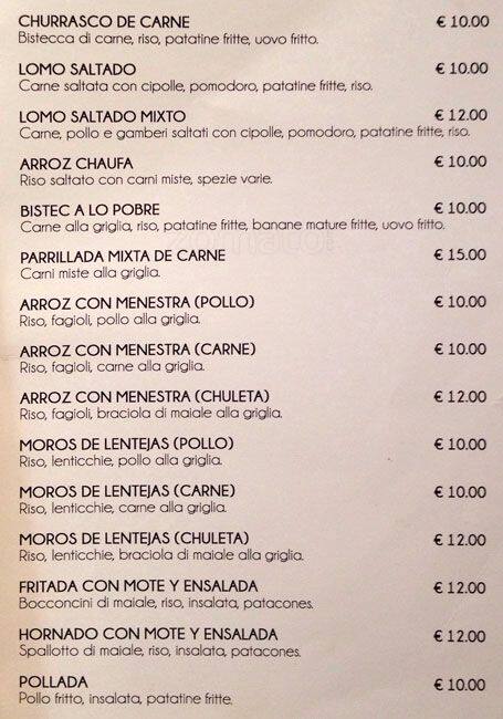 Menu di Mascalzone Latino 