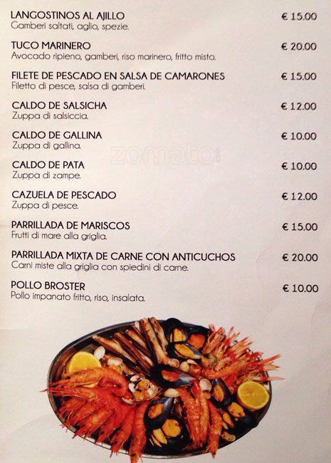 Menu di Mascalzone Latino 