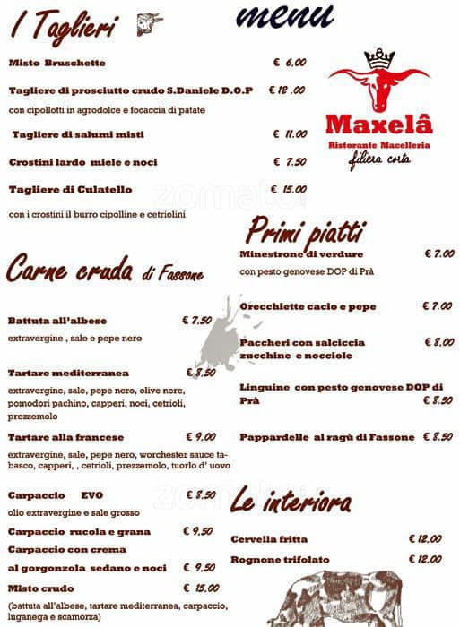 Menu di Ristorante Maxela 