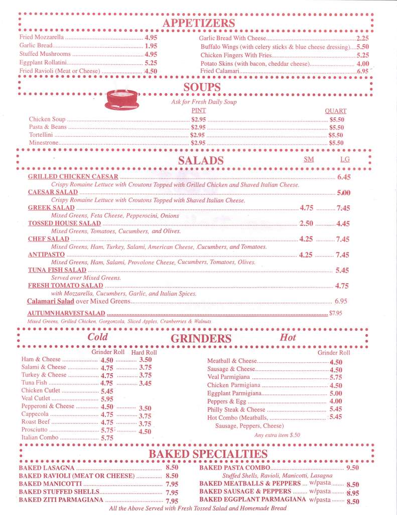 Menu at Artans Pizza pizzeria, Shelton