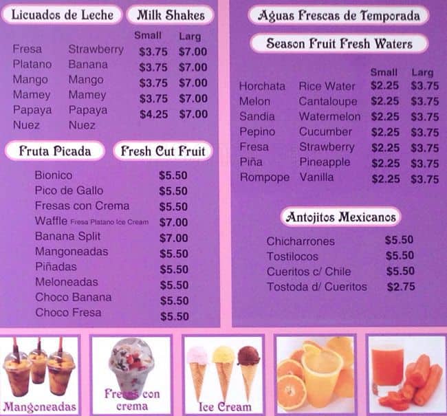 Snacks Antojitos Mexicanos menu
