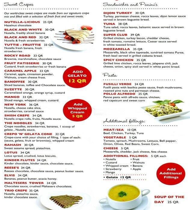 Crepe Delicious menu