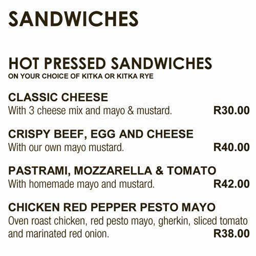 Knead Bakery & Cafe Menu, Menu for Knead Bakery & Cafe, Halfway Gardens