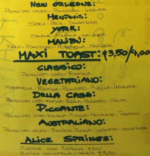Menu di Bar De Cillis 