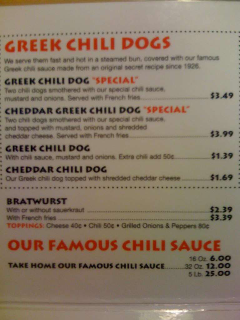 G & L Chili Dogs Menu, Menu for G & L Chili Dogs, Muskegon, Muskegon Urbanspoon/Zomato