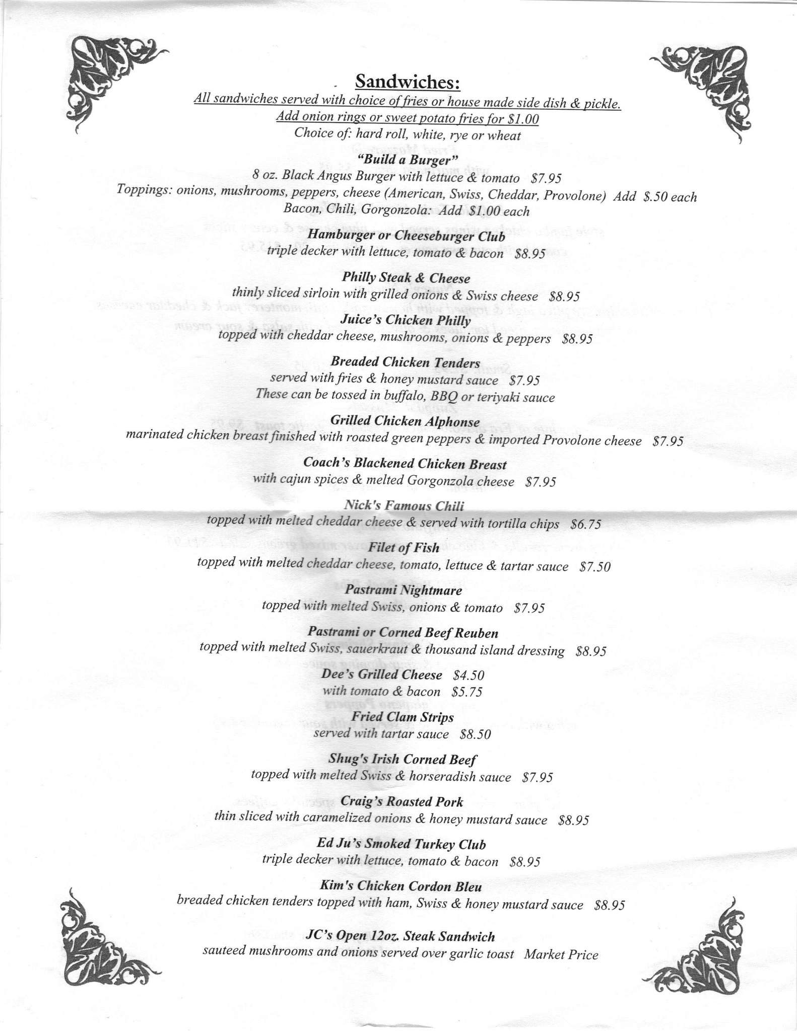 Menu at Ascot Club Bar & Grille, Shelton