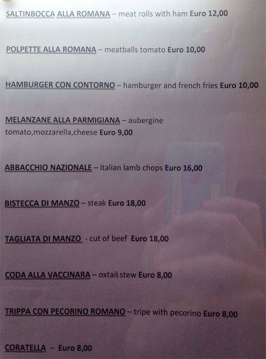 Menu di Favole romane 