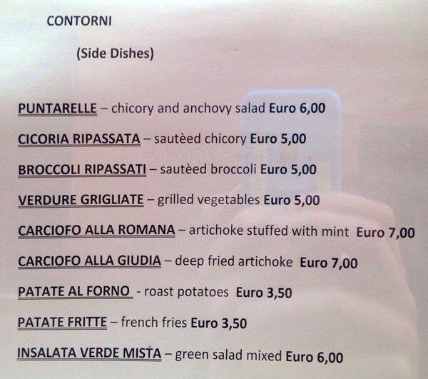 Menu di Favole romane 