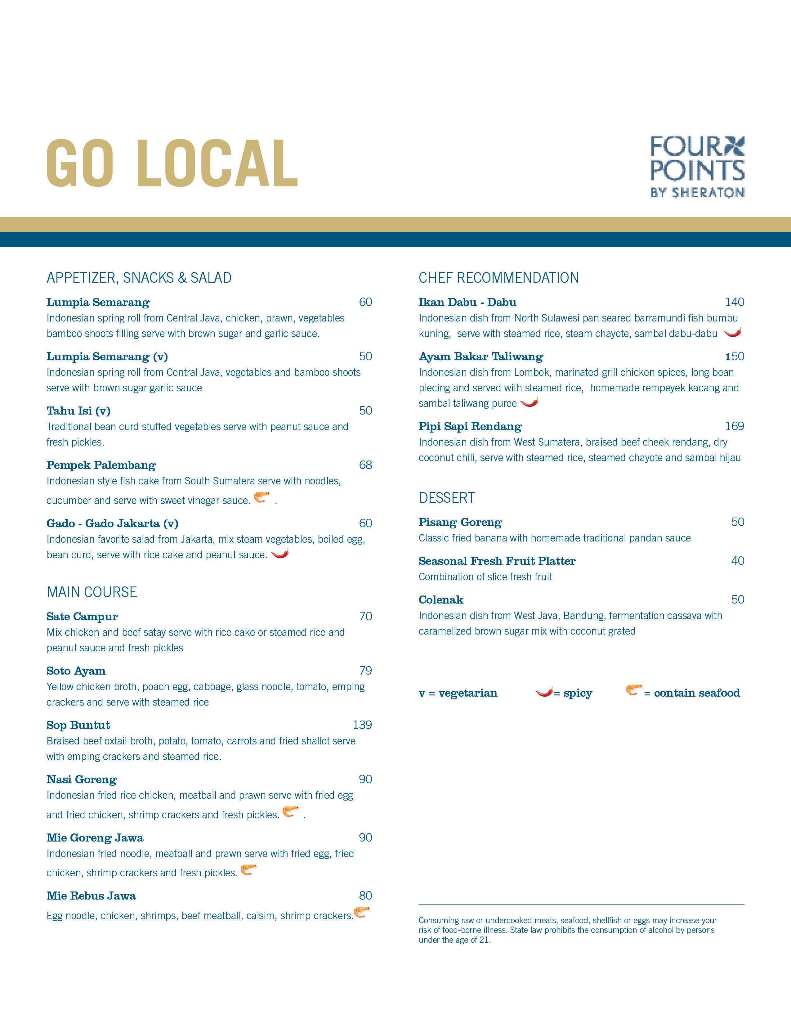 Four Points by Sheraton Menu